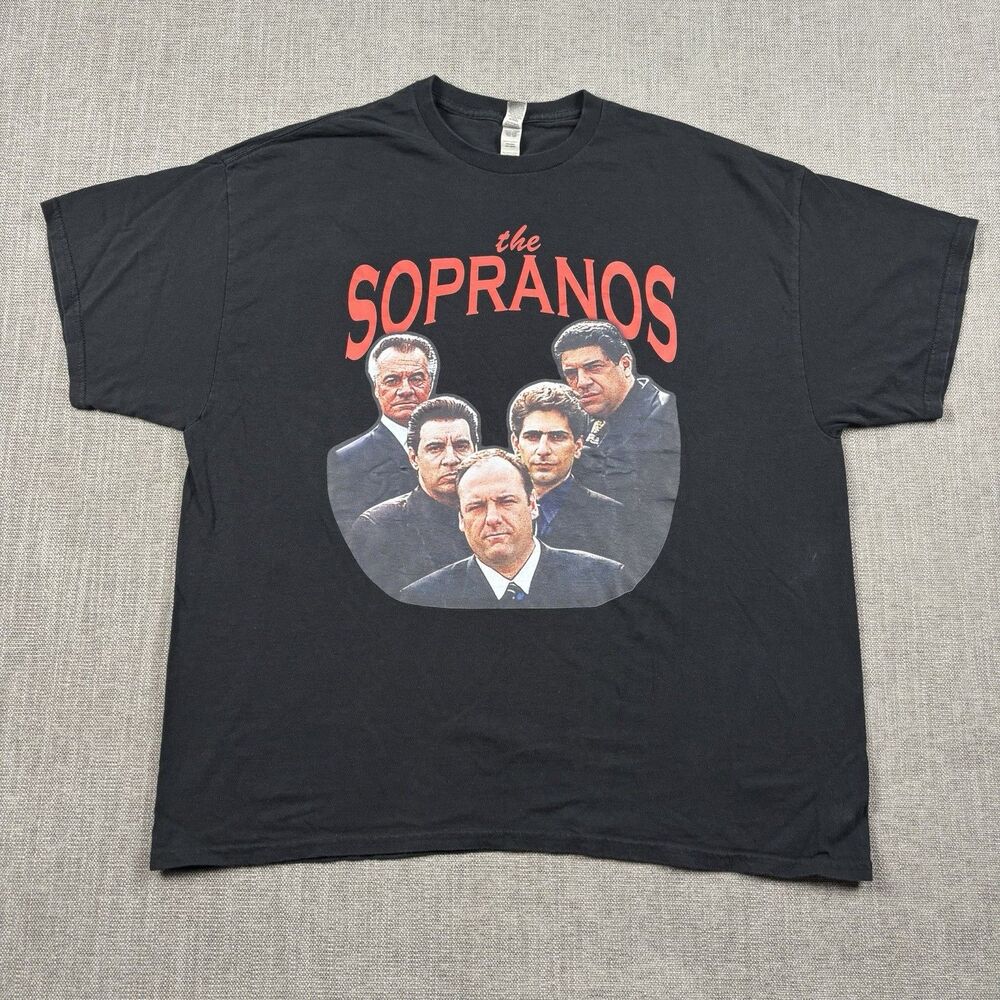 The Sopranos Cast Graphic T-Shirt Black Men’s 2XL Graphic Vintage HBO TV Series